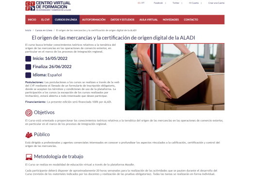 Curso ALADI: El origen de las mercancías y la certificación de origen digital de la ALADI.